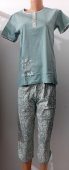 Pijama Vernil Imprimată de vara cu pantalon 3/4 din bumbac