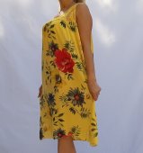 Rochie galbena imprimata din bumbac