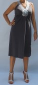 Rochie Gri din Licra cu Strasuri