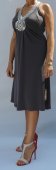 Rochie Gri din Licra cu Strasuri