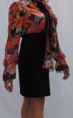 Rochie Neagra Cu Imprimeu Floral din voal cu licra