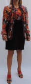 Rochie Neagra Cu Imprimeu Floral din voal cu licra