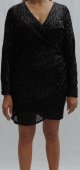 Rochie Neagra Scurta cu Paiete