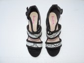 Sandale negre cu alb