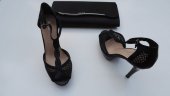 Set Sandale negre elegante cu plic negru