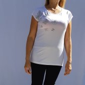 Tricou alb cu fluturi
