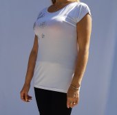 Tricou alb cu fluturi